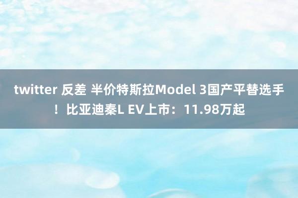 twitter 反差 半价特斯拉Model 3国产平替选手！比亚迪秦L EV上市：11.98万起