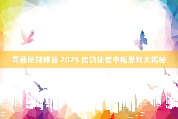 哥要搞蝶蝶谷 2025 房贷征信中枢思划大揭秘