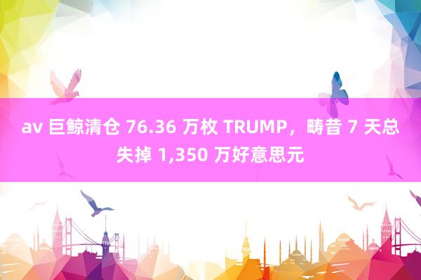 av 巨鲸清仓 76.36 万枚 TRUMP，畴昔 7 天总失掉 1,350 万好意思元