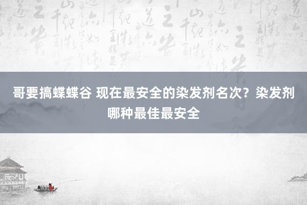 哥要搞蝶蝶谷 现在最安全的染发剂名次？染发剂哪种最佳最安全