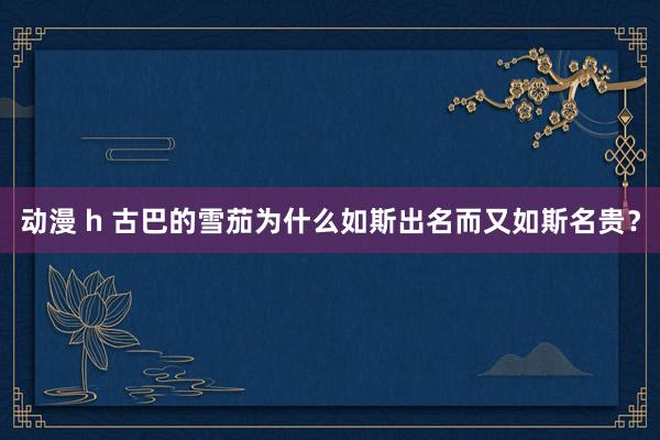 动漫 h 古巴的雪茄为什么如斯出名而又如斯名贵？