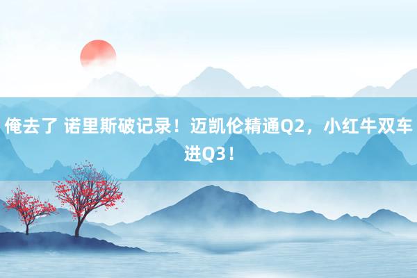 俺去了 诺里斯破记录！迈凯伦精通Q2，小红牛双车进Q3！