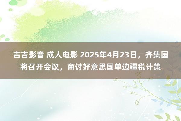 吉吉影音 成人电影 2025年4月23日，齐集国将召开会议，商讨好意思国单边疆税计策