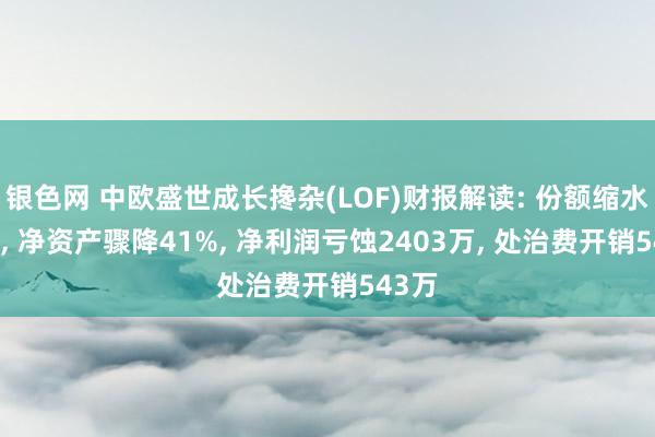 银色网 中欧盛世成长搀杂(LOF)财报解读: 份额缩水23%, 净资产骤降41%, 净利润亏蚀2403万, 处治费开销543万