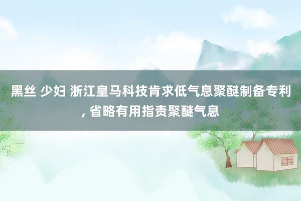 黑丝 少妇 浙江皇马科技肯求低气息聚醚制备专利, 省略有用指责聚醚气息