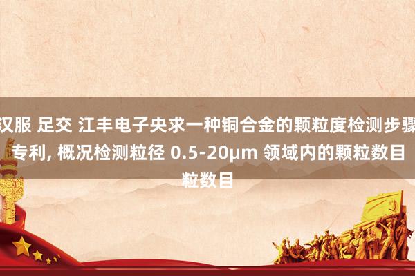 汉服 足交 江丰电子央求一种铜合金的颗粒度检测步骤专利, 概况检测粒径 0.5-20μm 领域内的颗粒数目