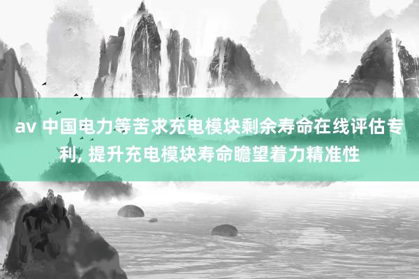 av 中国电力等苦求充电模块剩余寿命在线评估专利, 提升充电模块寿命瞻望着力精准性