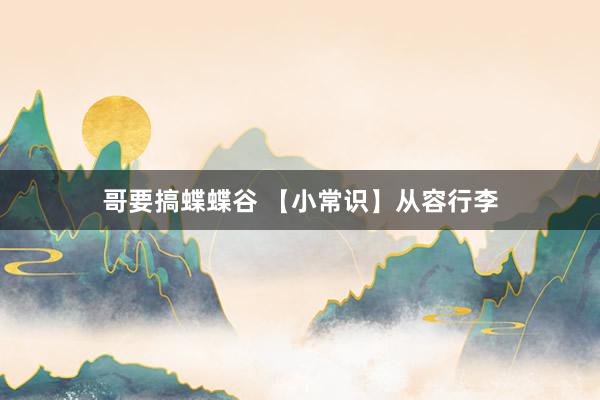 哥要搞蝶蝶谷 【小常识】从容行李